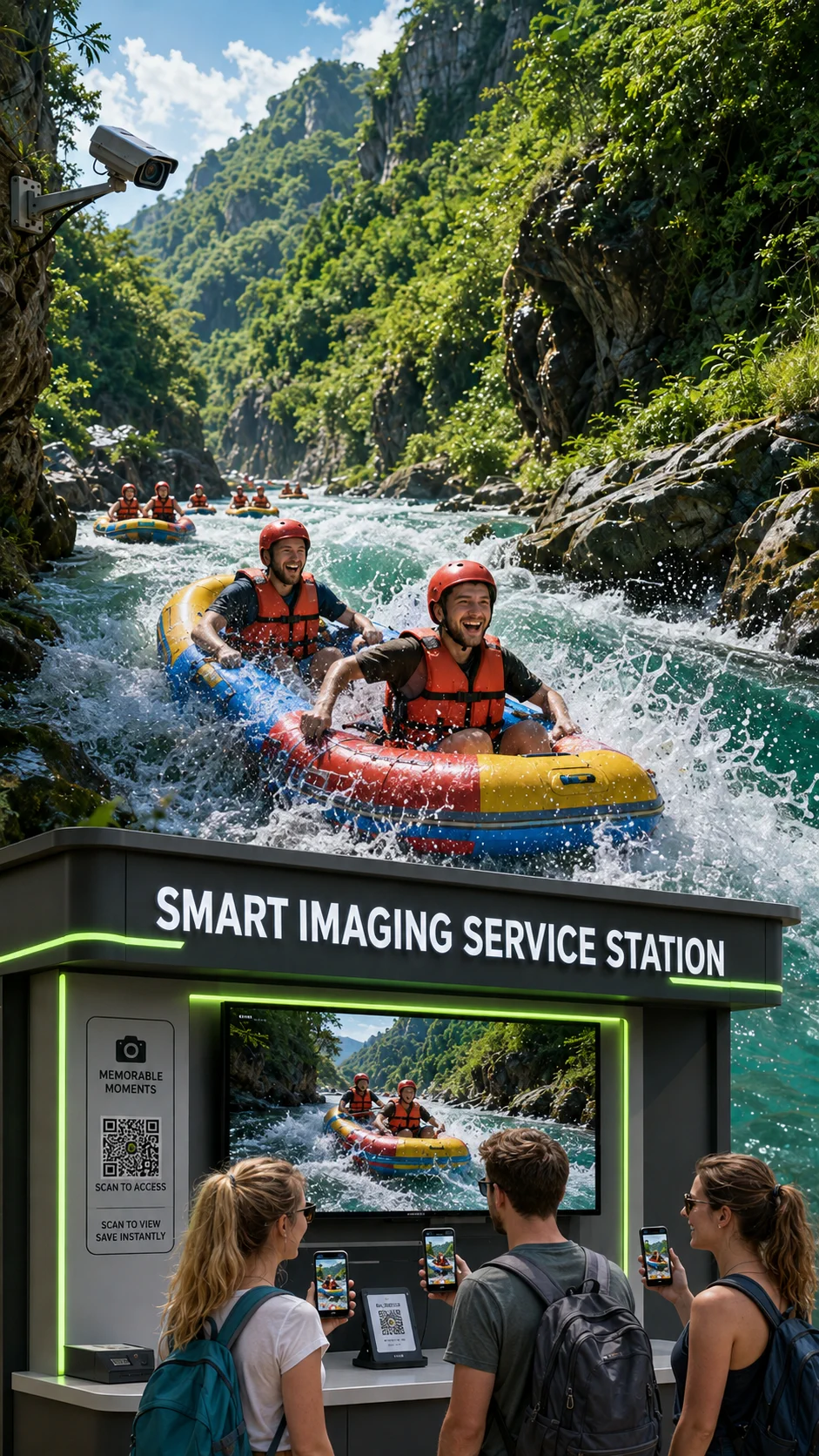 Telecamera e stazione di servizio per la ripresa automatica